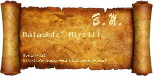 Balaskó Mirtill névjegykártya